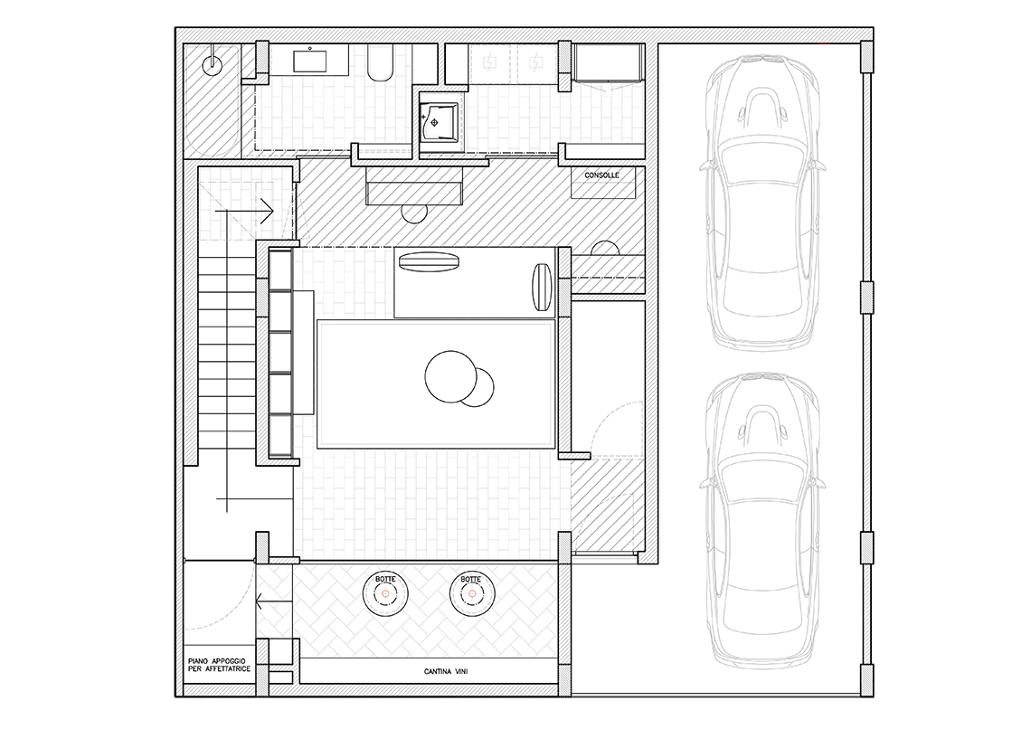 progettazione dinterni per una villa con wine room pianta 03